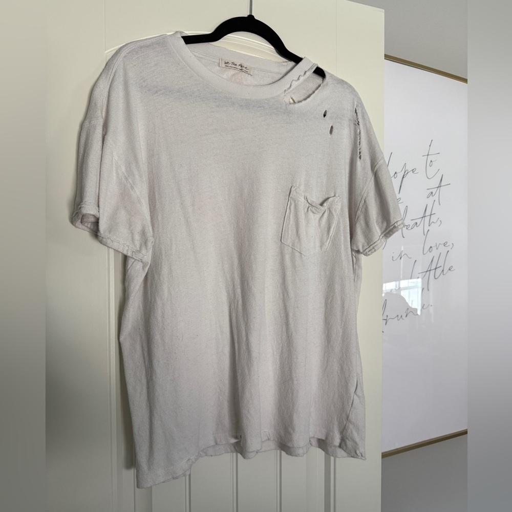 Free people oversized distressed tshirt. Size small
